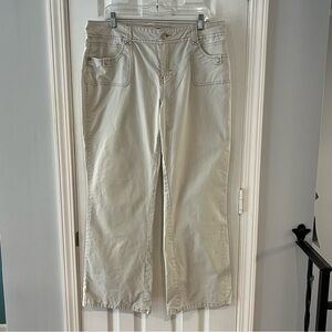 Vintage Women’s Gitano Bootcut Khaki Pant Dark Stitching Snap Pockets Size 14